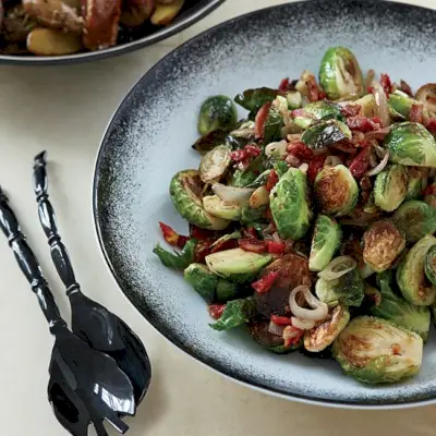 Couves de Bruxelas Caramelizadas com Pancetta