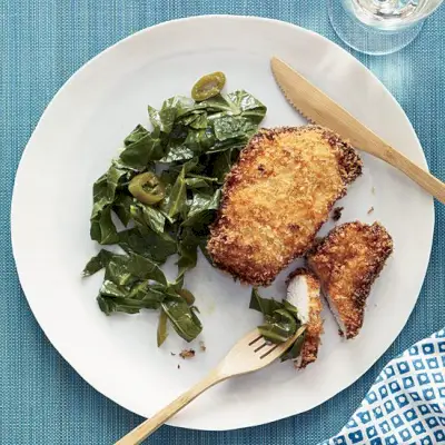 Kokosnusshähnchen mit eingelegtem Pfefferkohl