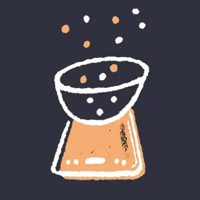 Illustrazione di una bilancia alimentare