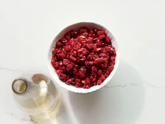 Salsa di mirtilli rossi e melograno
