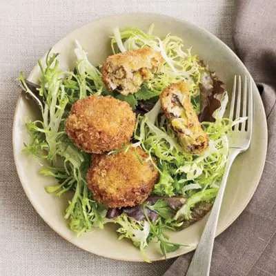 Krokety s pórom a hubami