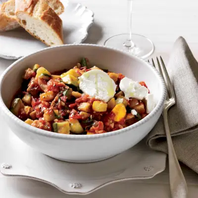 Ratatouille Rápido Con Queso De Cabra