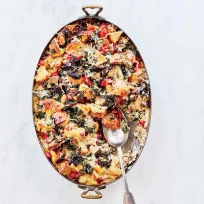Casserole de petit-déjeuner bagel au sésame
