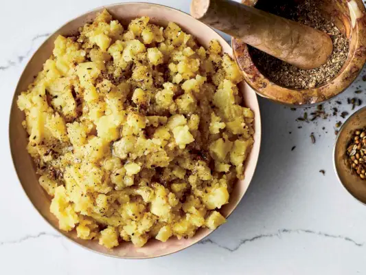 Recept na drcené brambory s kořeněným olivovým olejem