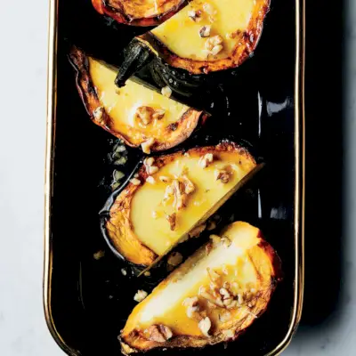 Zucca ghianda con crema pasticcera al cocco
