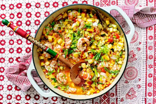 Letné squash a krevety Fricassee