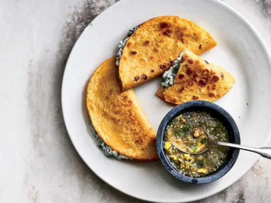 Knusprige Ricotta- und Grünkohl-Tacos