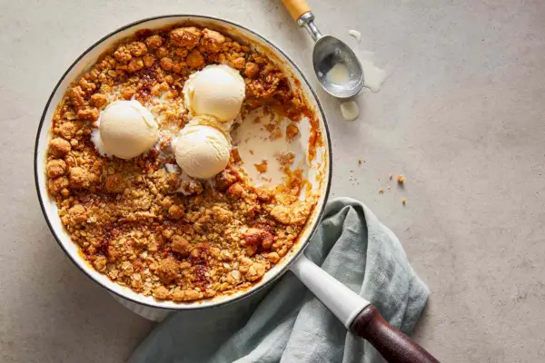 Receita crocante de frigideira com maçã e gengibre