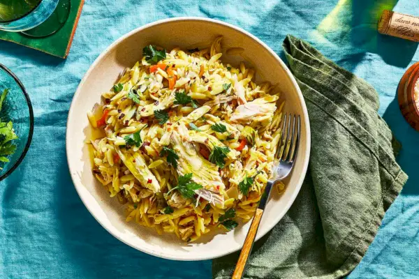 Frango na Panela com Orzo de Limão