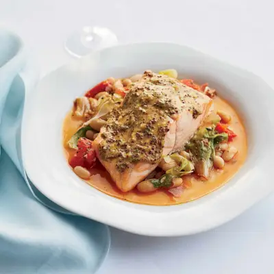 Senflachs mit Cannellini-Bohnenragà