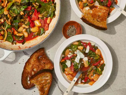 Rezept für rauchige vegetarische Bohnen und grüne Bohnen