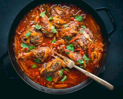 Poul Nan Sos (haitianisches Huhn in Soße)