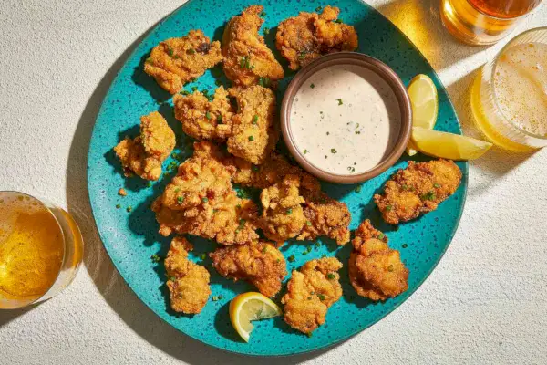 Gebratene Austern mit Remouladensauce
