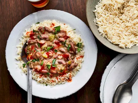 Receita de Feijão Vermelho e Arroz
