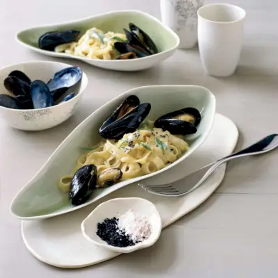 Tagliatelle mit Muscheln und Estragon