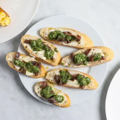 Acciughe Salate, Salsa Verde, Pane, Burro
