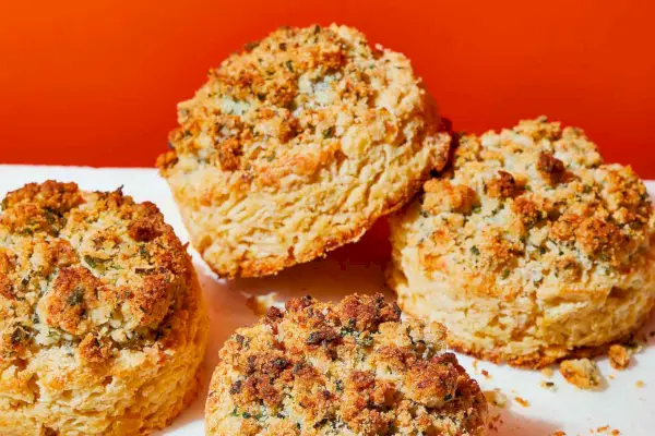 Biscuits de maïs au streusel aux herbes salées