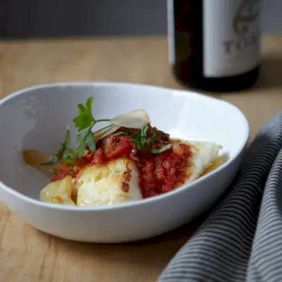 Kabeljau mit Tomaten-Ingwer-Sauce