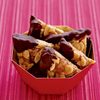 Florentiner Shortbreads mit Schokoladenüberzug