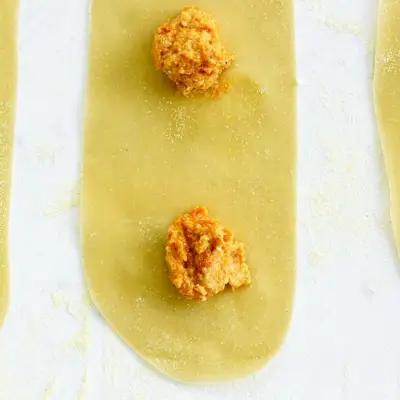 Ravioles de zanahoria y ricotta
