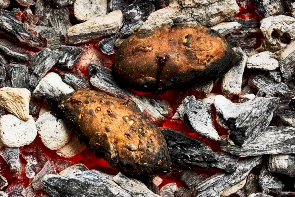 Patate dolci arrostite al carbone