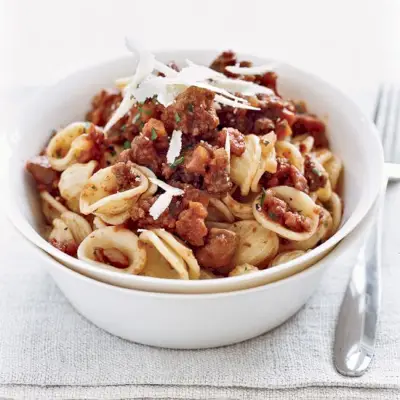 Orecchiette Bolognese s gaštanmi