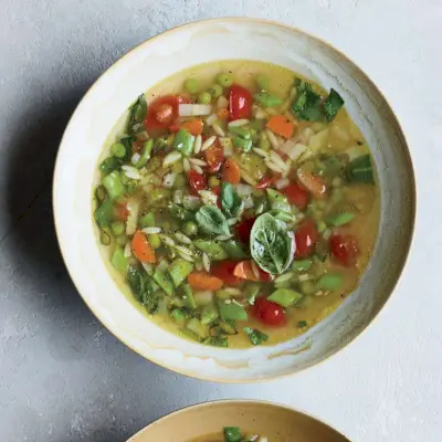 Sopa de Frango-Orzo com 10 Legumes