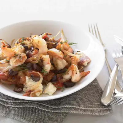 Krevety Saganaki