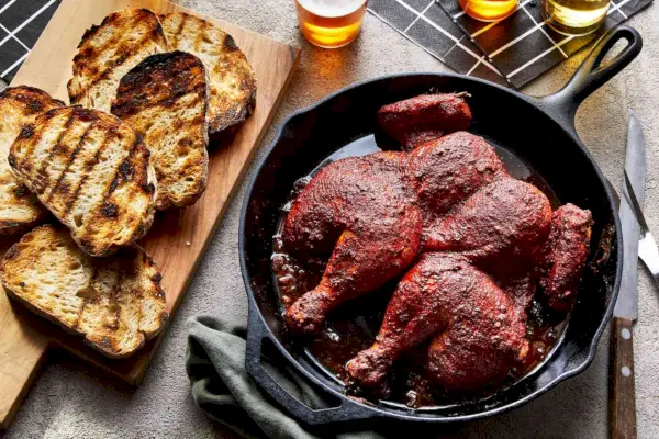 Frango Spatchcocked Grelhado na Frigideira