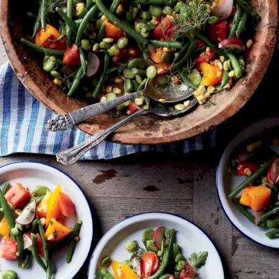 Sommerbohnensalat mit Potlikker-Vinaigrette