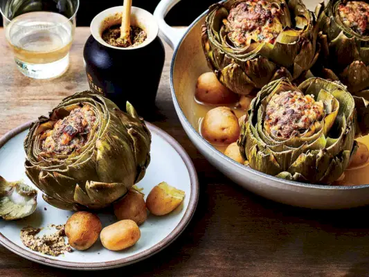 Ricetta Carciofi Ripieni Con Salsiccia E Patate Novelle