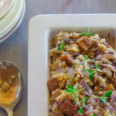 Hirse mit Pancetta und Radicchio