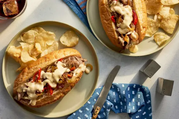 Sándwiches de filete de queso Filadelfia