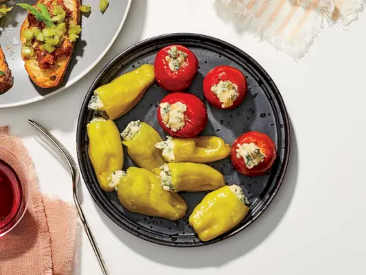 Poivrons marinés farcis au Stilton