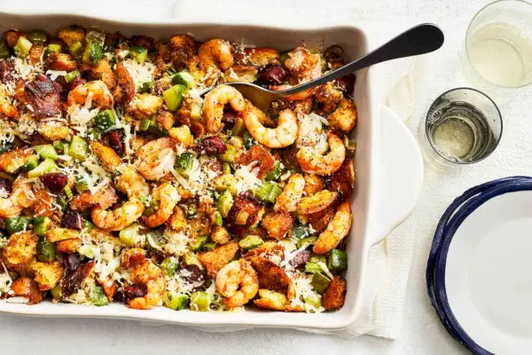 Casserole de crevettes mirliton et golfe