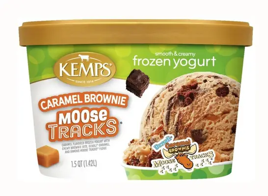 Kemps Frozen Yogurt Moose Tracks Caramel Brownie