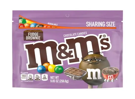 a bag of fudge brownie m & m