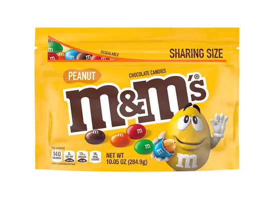 a bag of peanut m & m