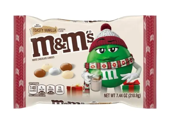a bag of toasty vanilla m & m