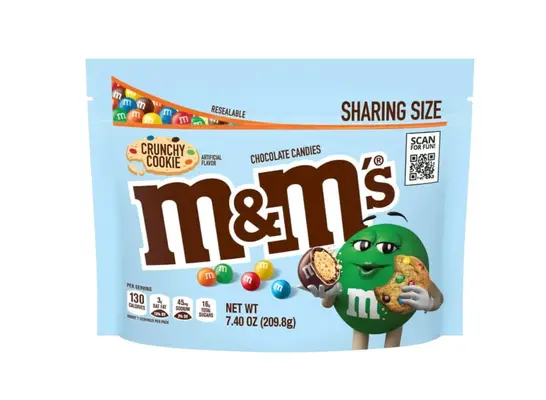 a bag of crunchy cookie m & m