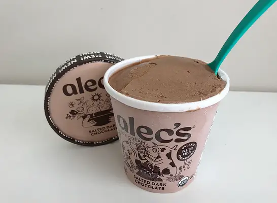open container of chocolate ice cream