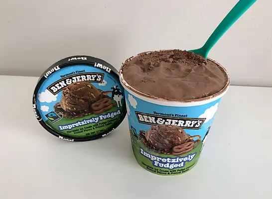 an open container of ben and jerrys