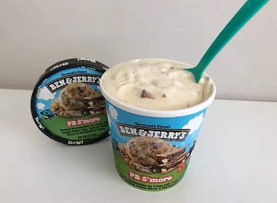 open container of ben and jerrys ice cream