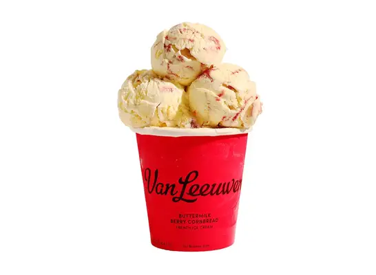 pint of Van Leeuwen ice cream on a white background