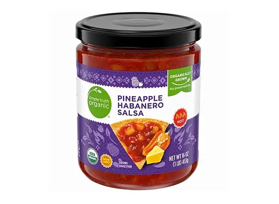 a jar of pineapple habanero salsa