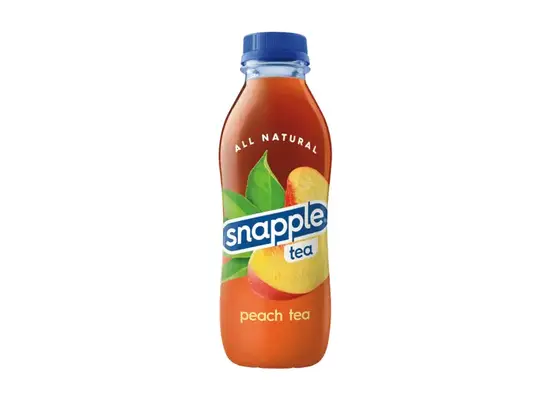 bottle of Snapple Peach Tea