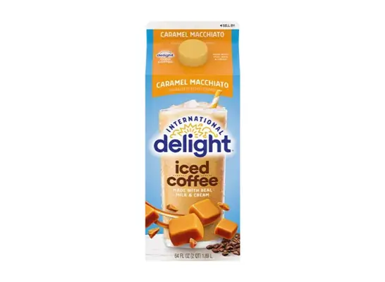 carton of International Delight iced coffee
