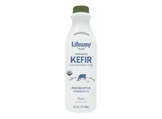 bottle of Lifeway organic kefir