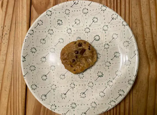 immaculate brand cookie on a printed plate.