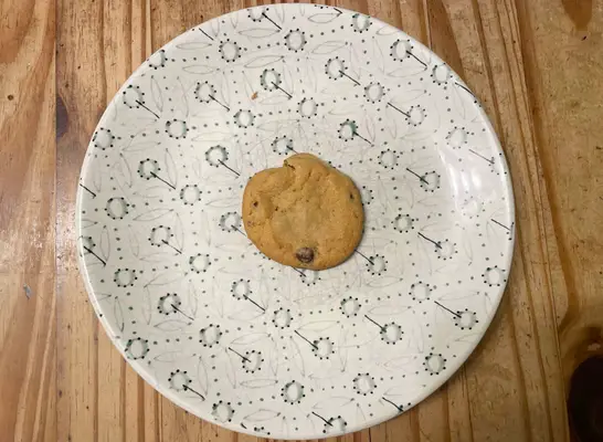 pillsbury cookie on a printed plate.